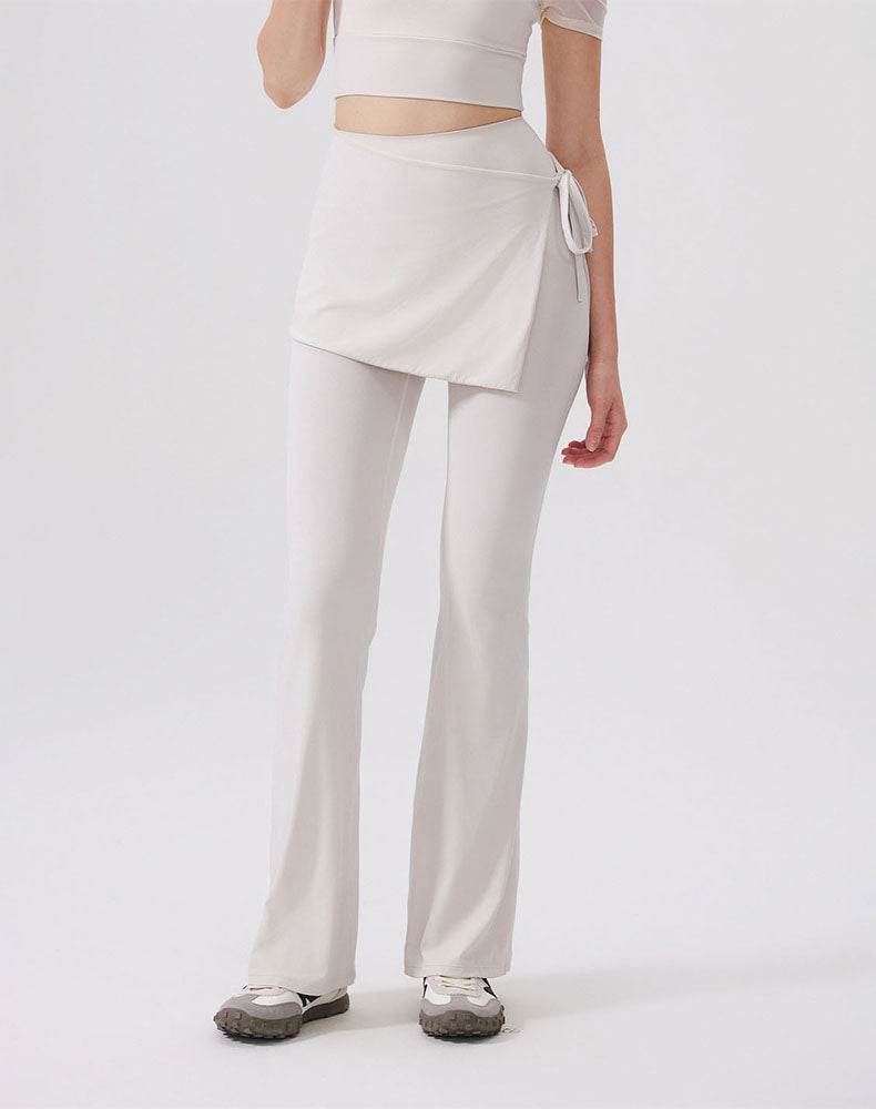 High Waisted Yoga Flare Leggings Wide Leg Pant with Skirt