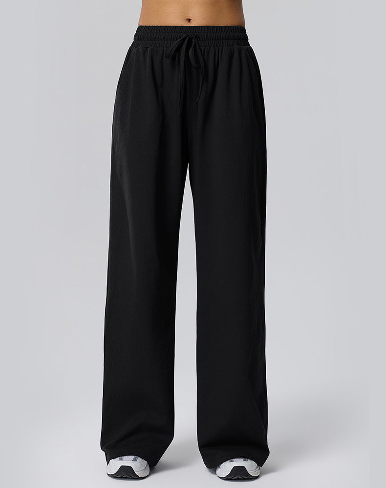 Straight Leg Bggy Drawsting Sweatpants with Pockets