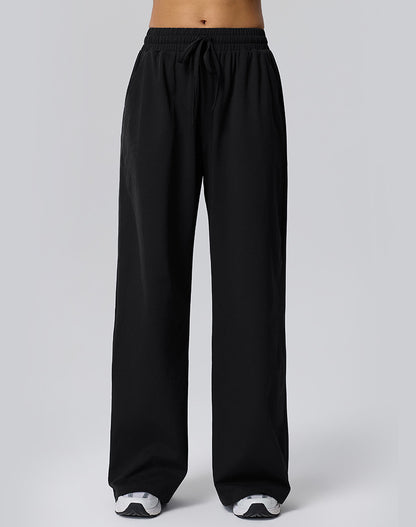 Straight Leg Bggy Drawsting Sweatpants with Pockets