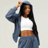 Long Sleeve Sports Coat With Hoodie