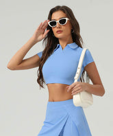 Tennis Polo T-Shirts Short Sleeve Crop Top