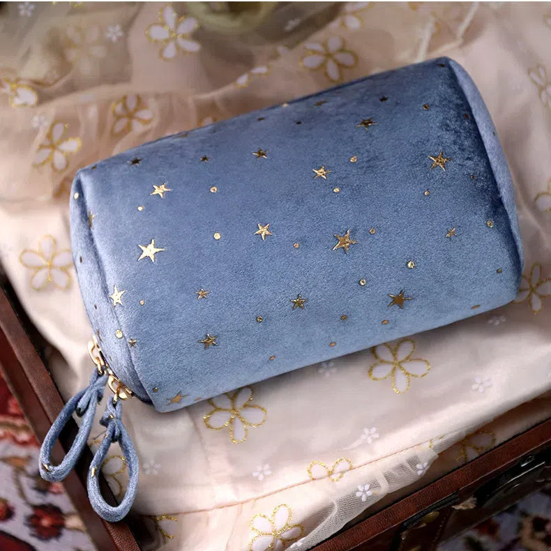 Velvet Makeup Bag with Star Pattern