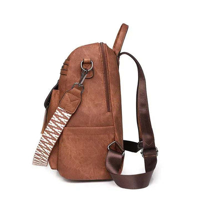 PU Leather Big Capacity Backpack With Tassels | Stylish and Spacious