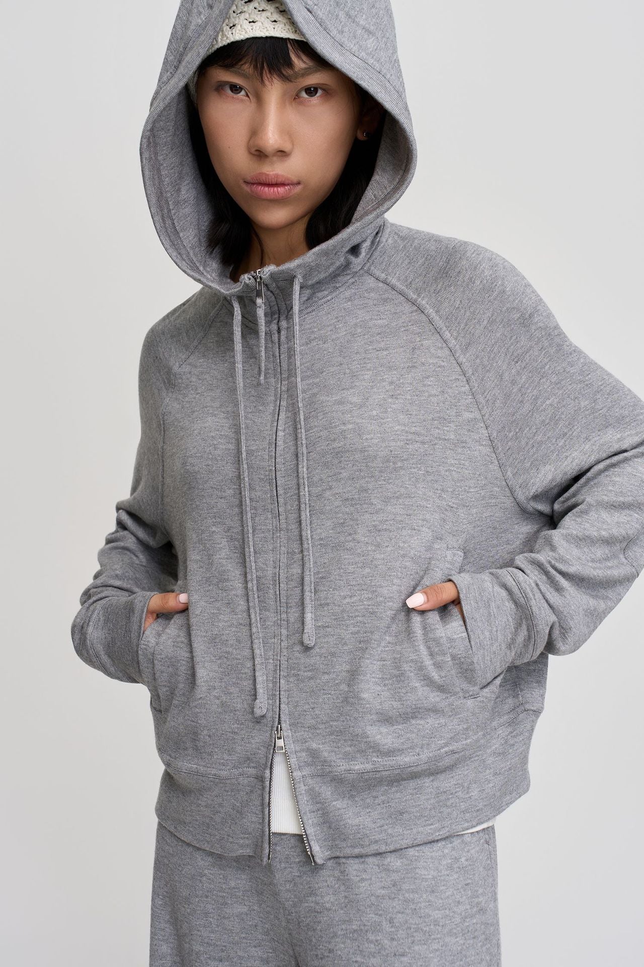 Solid Color Hooded Sweatshirt