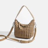 PU Handmade Woven Bucket shape Tote bag