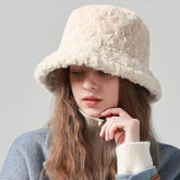 Solid Color Fuzzy Bucket Hat
