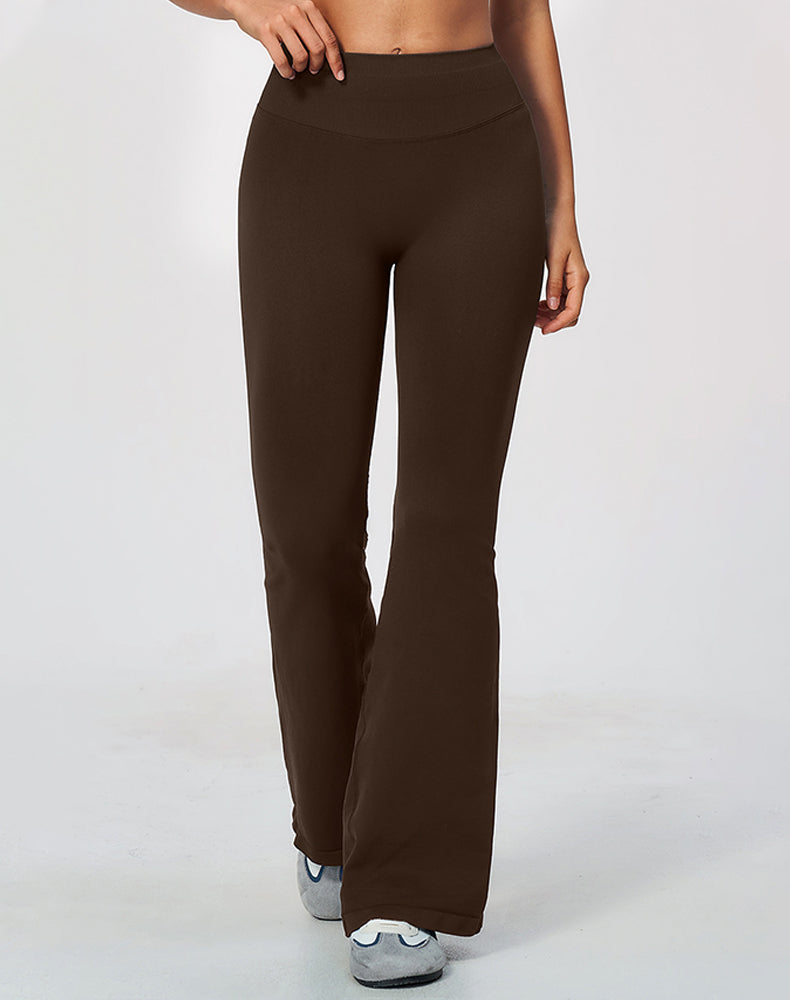 Ribbed High Waisted Seamless Workout Flare Pants