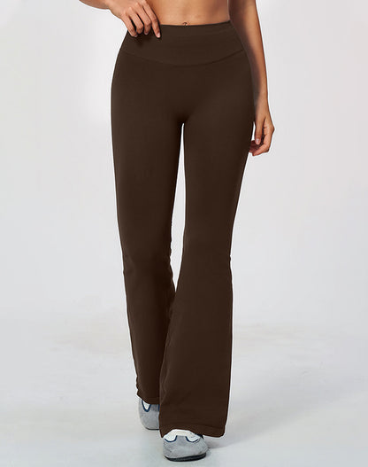 Ribbed High Waisted Seamless Workout Flare Pants