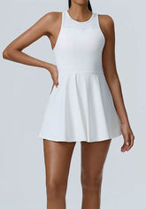 Racerback Tennis Dress with Shorts and Pockets