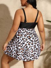 Plus Size Two Piece Tankini Swim Dress with Boyshort