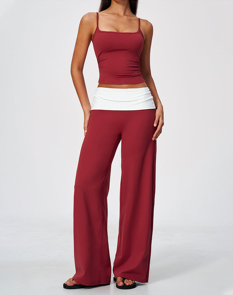 2 Piece Tank Top and Flare Pant Pilates Outfit Sets