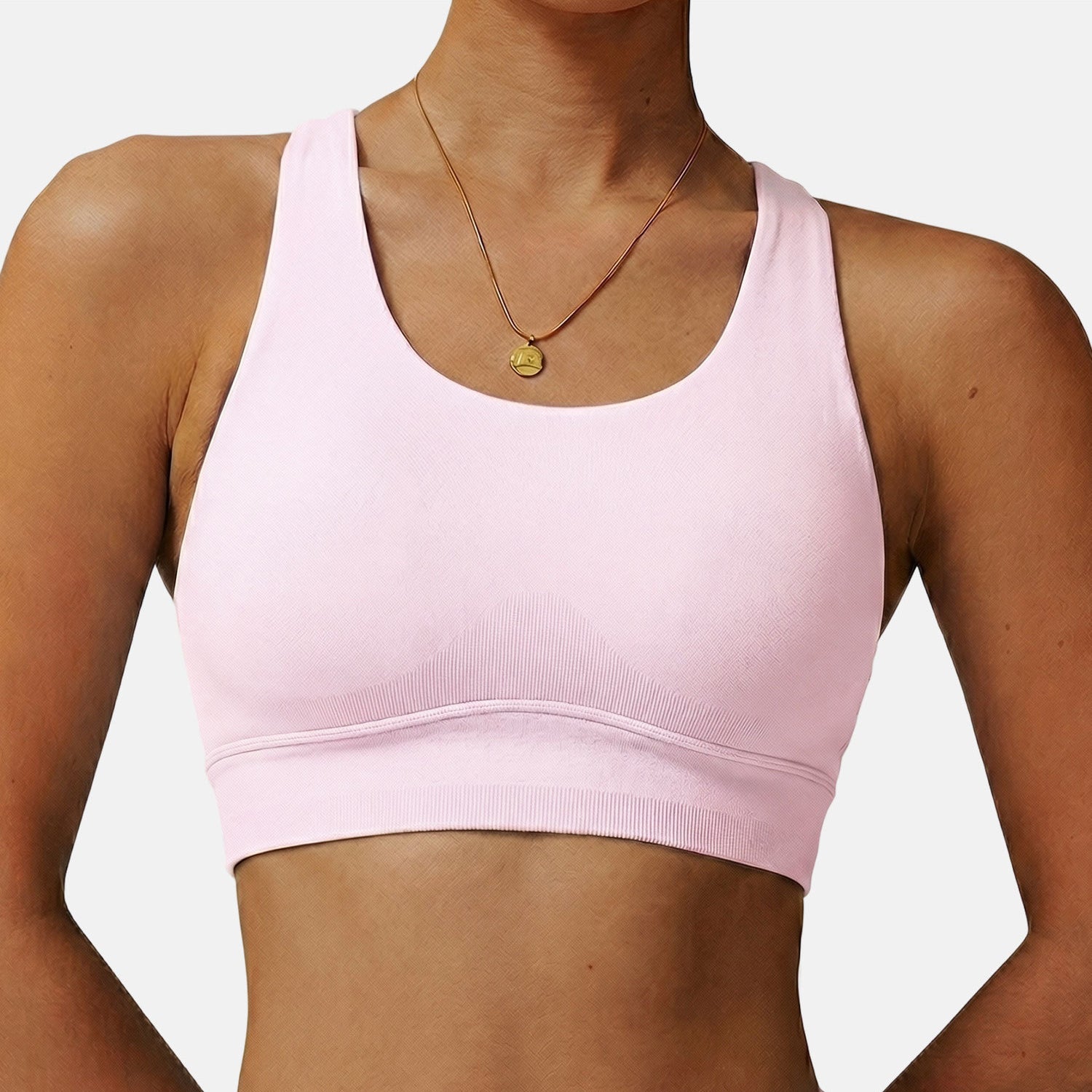 U-Shaped Neckline Yoga Tank Tops Criss Cross Back Sports Bra