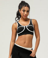 Color Block Athletic Bra Cami Crop Tank Top