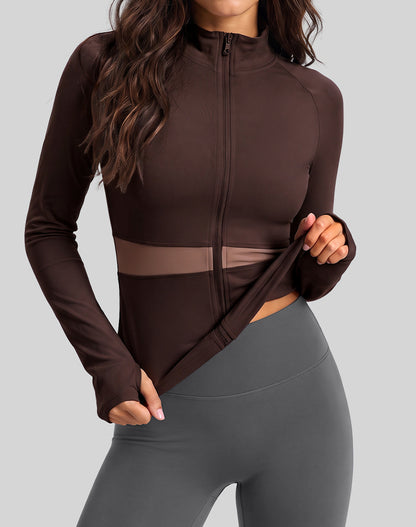 Colorblock Zip Up Athletic Jacket