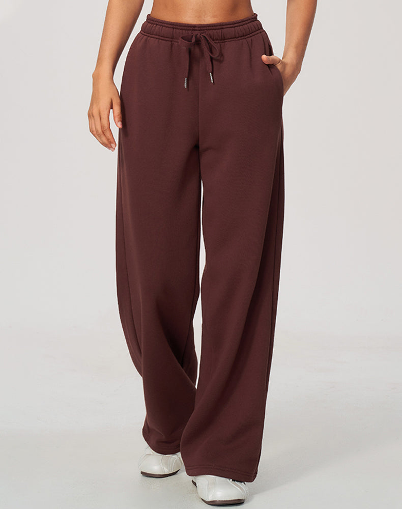 Wide Leg Fleece Running Sweatpant with Pockets