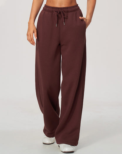 Wide Leg Fleece Running Sweatpant with Pockets
