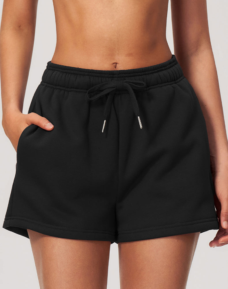 High Waist Loose Lounge Shorts with Pockets