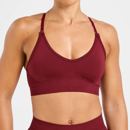 Cross Back Sports Bras Adjustable Strappy Yoga Crop Tops