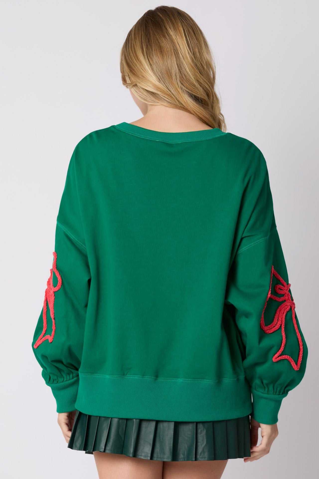 Cute Bow Long Lantern Sleeve Sweatshirt | Perfect for Casual Days