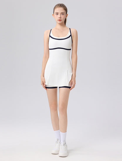 Workout Tennis Golf Mini Dress with Built-in Bra and Shorts