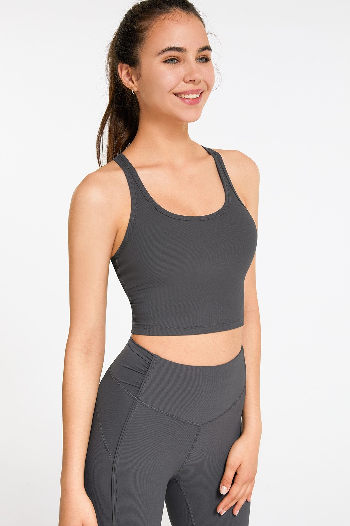 Ribbed Racerback Cropped Tank Tops - Stylish and Comfortable