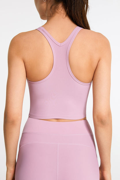 Ribbed Racerback Cropped Tank Tops - Stylish and Comfortable