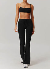 Sports Sets with Thin Strap Bra and Flare Pants
