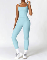 Athletic Wear with Criss Cross Back Tank Top and Legging