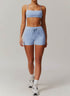 Sports Sets with Thin Strap Bra and Tight Shorts