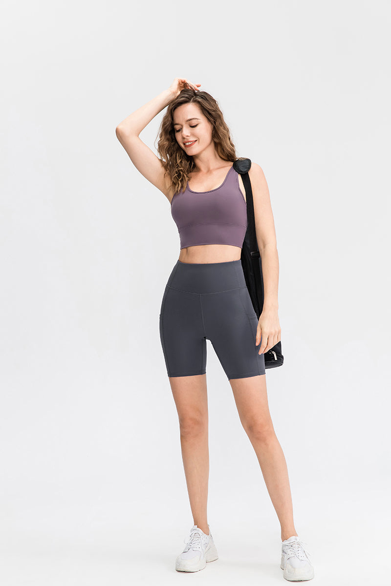 High-Rise Biker Short with Pockets