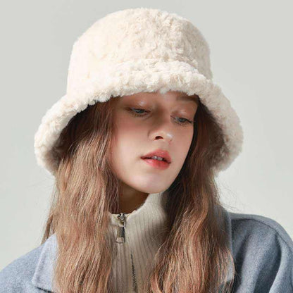 Solid Color Fuzzy Bucket Hat | Stylish &amp; Cozy Winter Essential