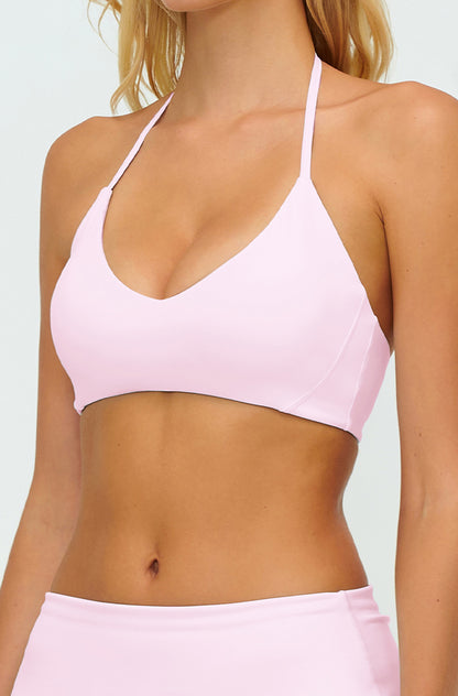 Adjustable Thin Halter Neck Strap Sports Bra