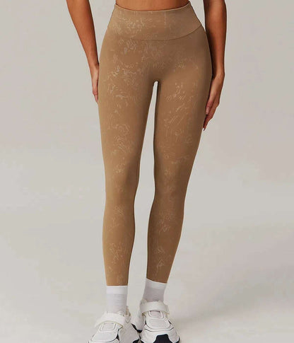 High Waist Yoga Leggings | Gold Blocking Pattern for a Bold Look