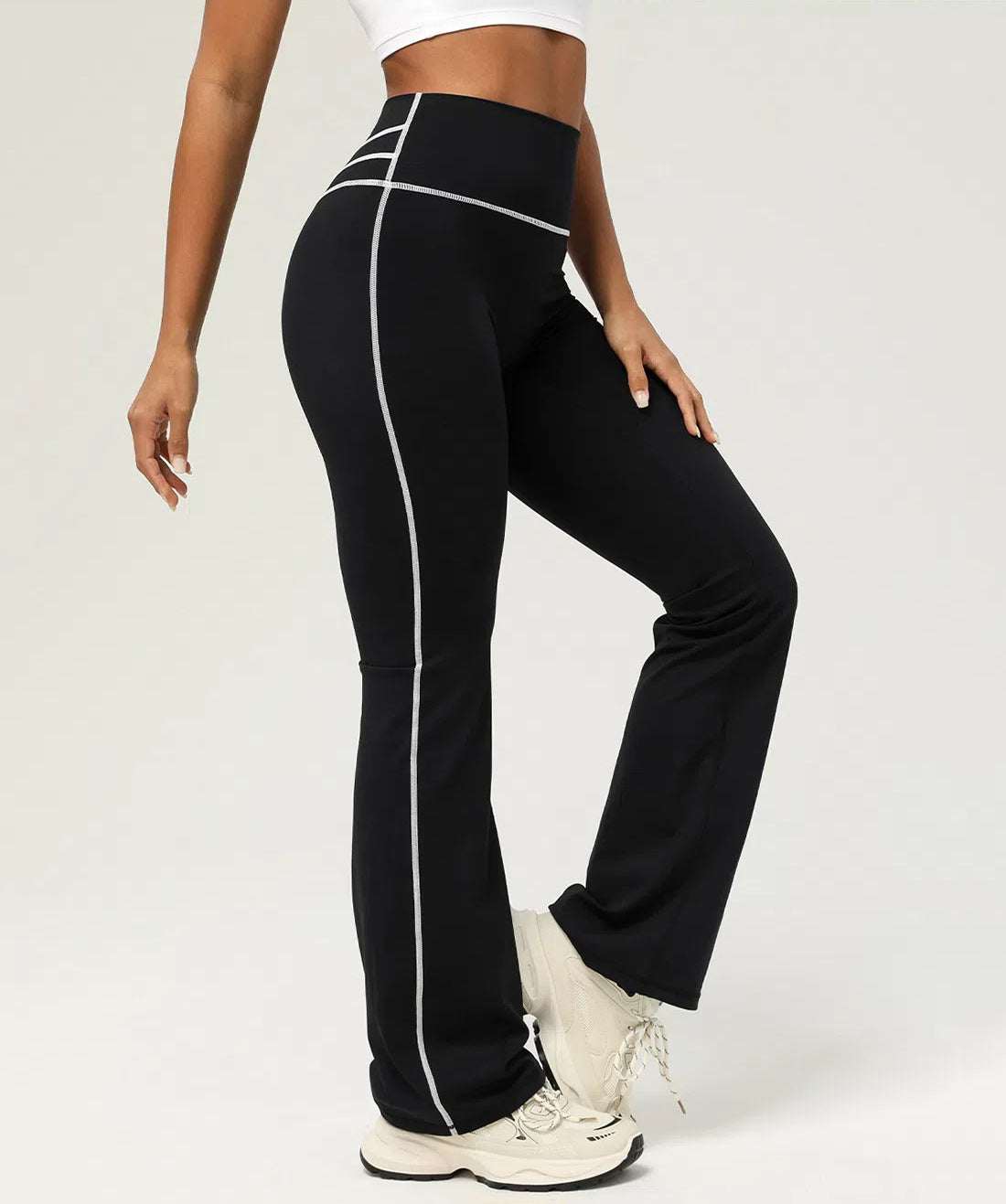 High Waist Black Yoga Flared Pant | Ideal for Any Workout and Active