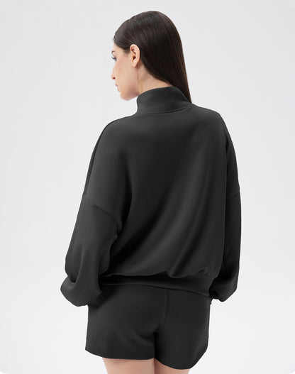High Neck Half Zip Lounge Sports Sweatshirt