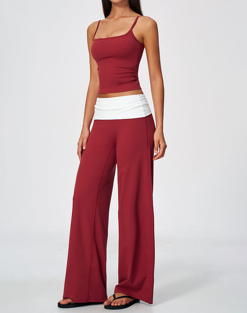 2 Piece Tank Top and Flare Pant Pilates Outfit Sets