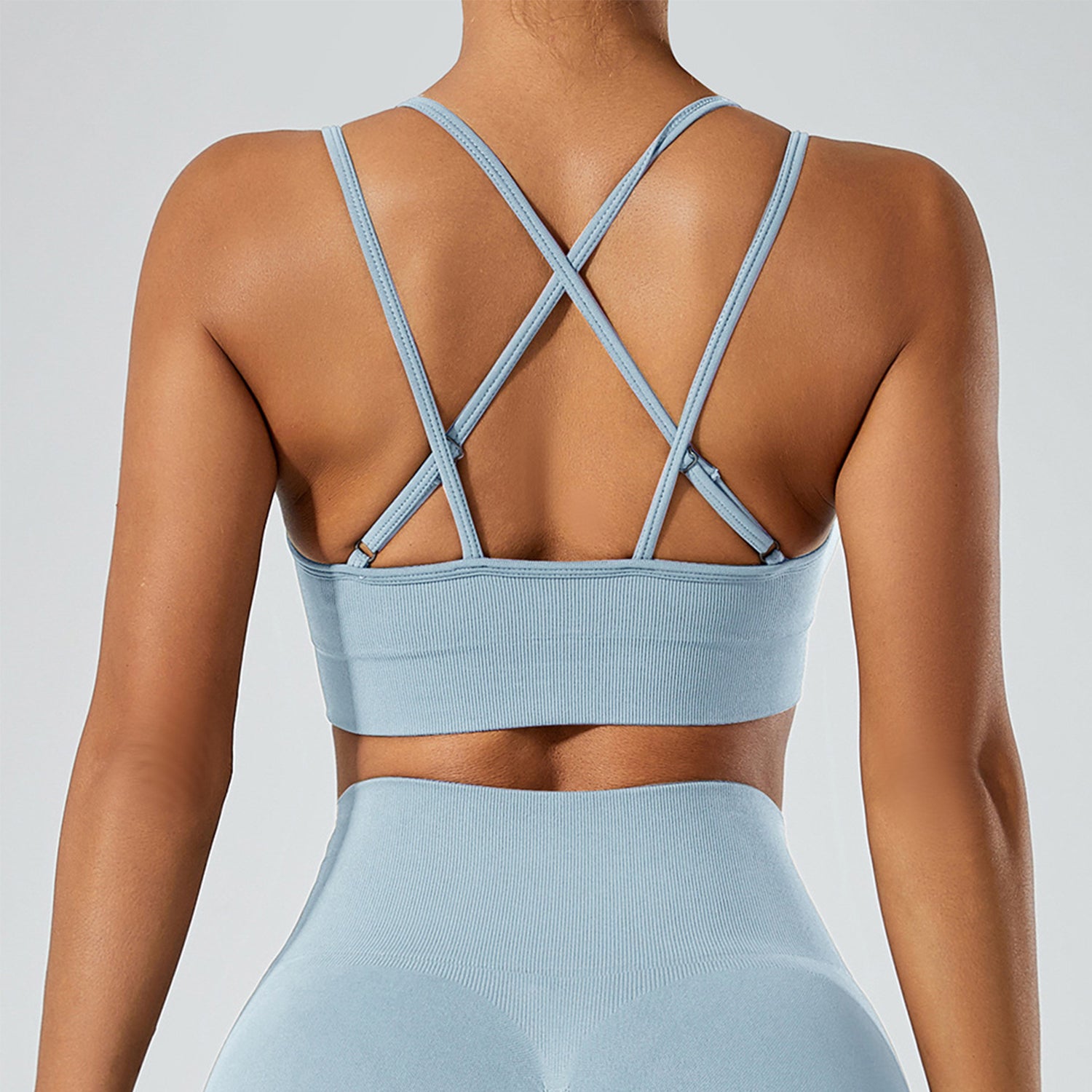Strappy Adjustable Criss Cross Sports Bra Yoga Crop Tops