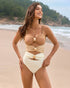 Cutout One Piece Swimsuit Ruched Color Block Bathing Suit