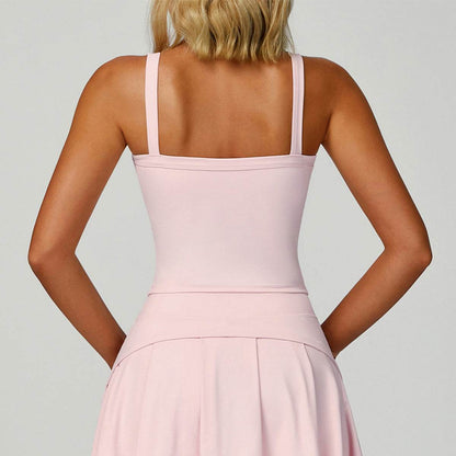 Wide Shoulder Straps Sport Tank Top with Removable Chest Pad