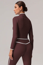 Full Zip Athletic Jacket Contrast Color Running Coat