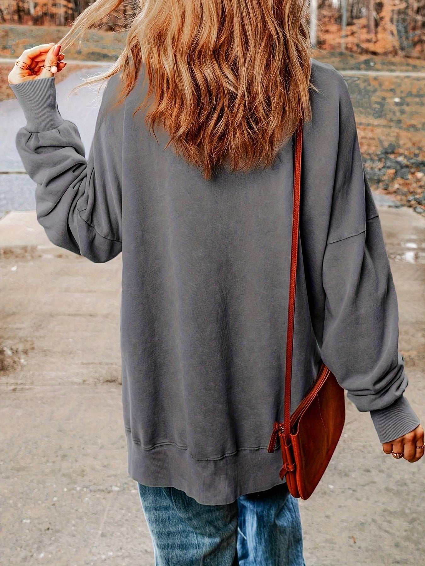 Casual Long Sleeve Loose Sweatshirt | Comfortable and Oversized Style