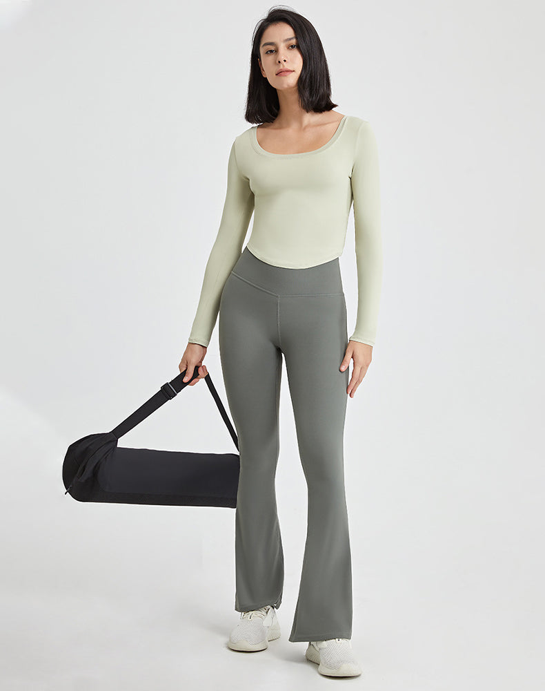 Cross Back Yoga Flare Leggings