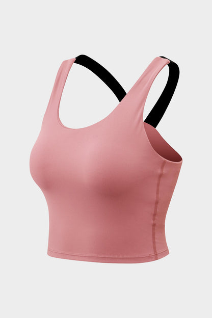 Longline Crop Tops Built in Bra