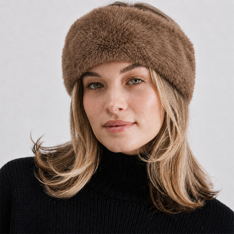 Faux Fur Winter Sports Wide Headband