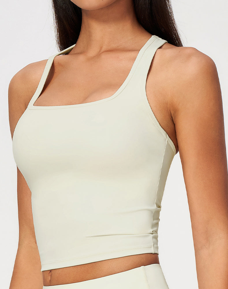 Sleeveless Racerback Tank Tops with Built-in Bra