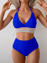 High Waisted Color Block Bikini Sets