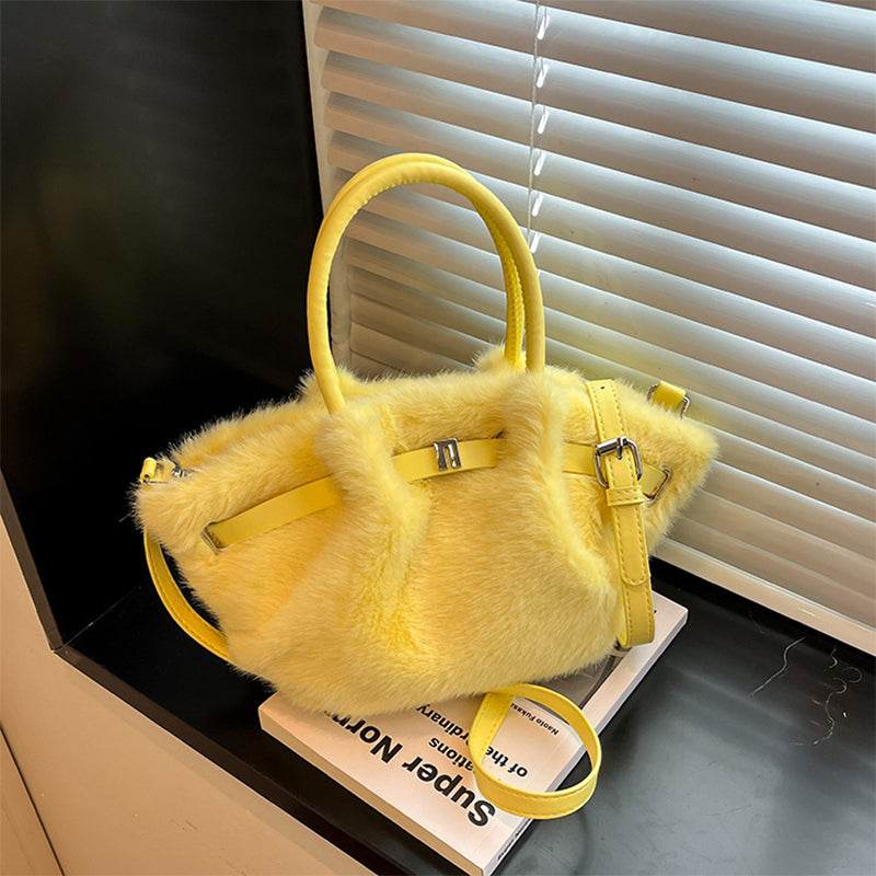 Furry Purse Fluffy Tote Bag Faux Fur Crossbody Handbag