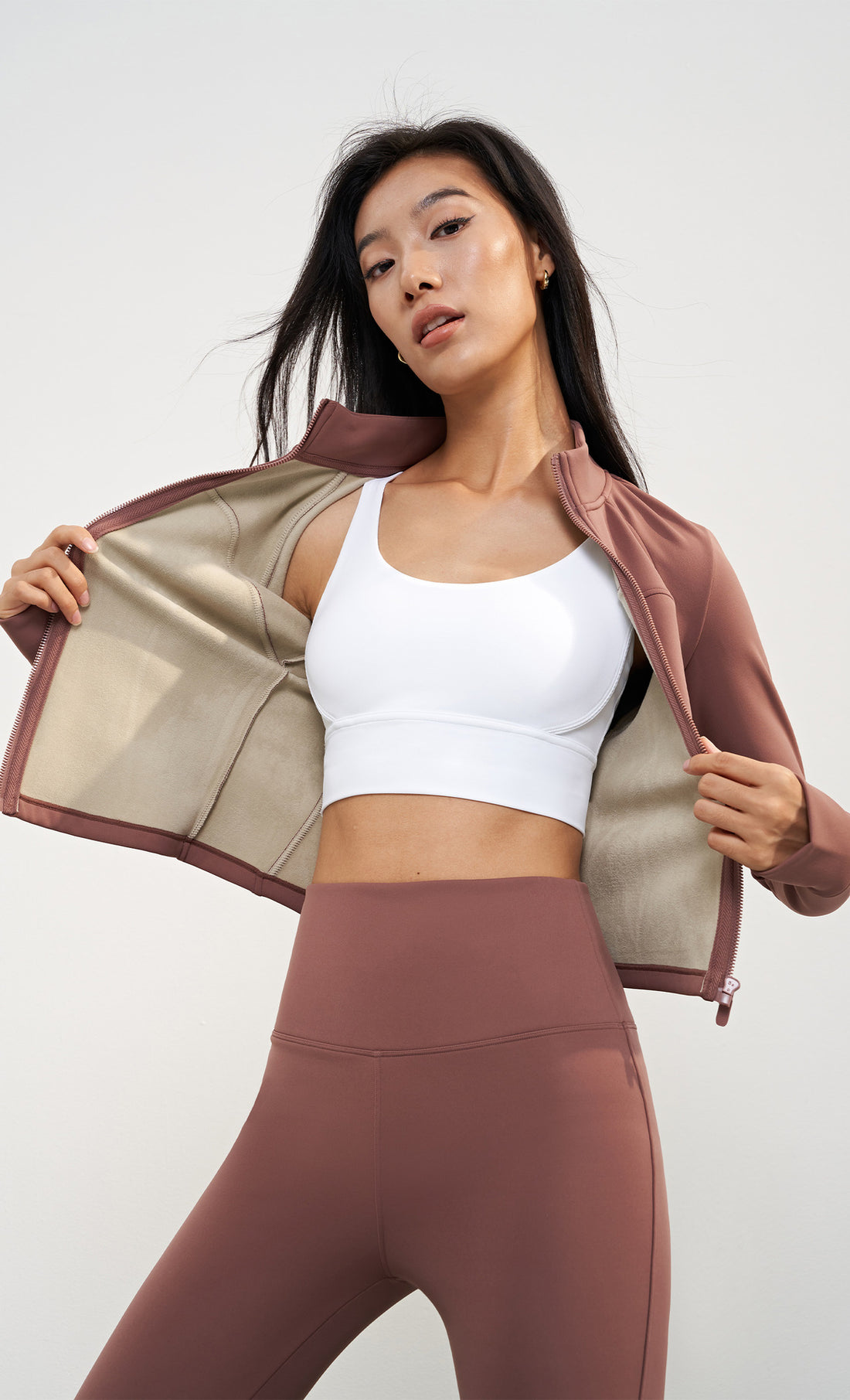 Zipper Yoga Jacket with Thumb Hole