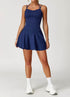 Double Straps Golf Athletic Dress with Shorts and Pockets
