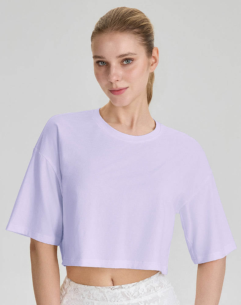 Summer Short Sleeve Crop Tops Casual Athletic Yoga T-Shirts